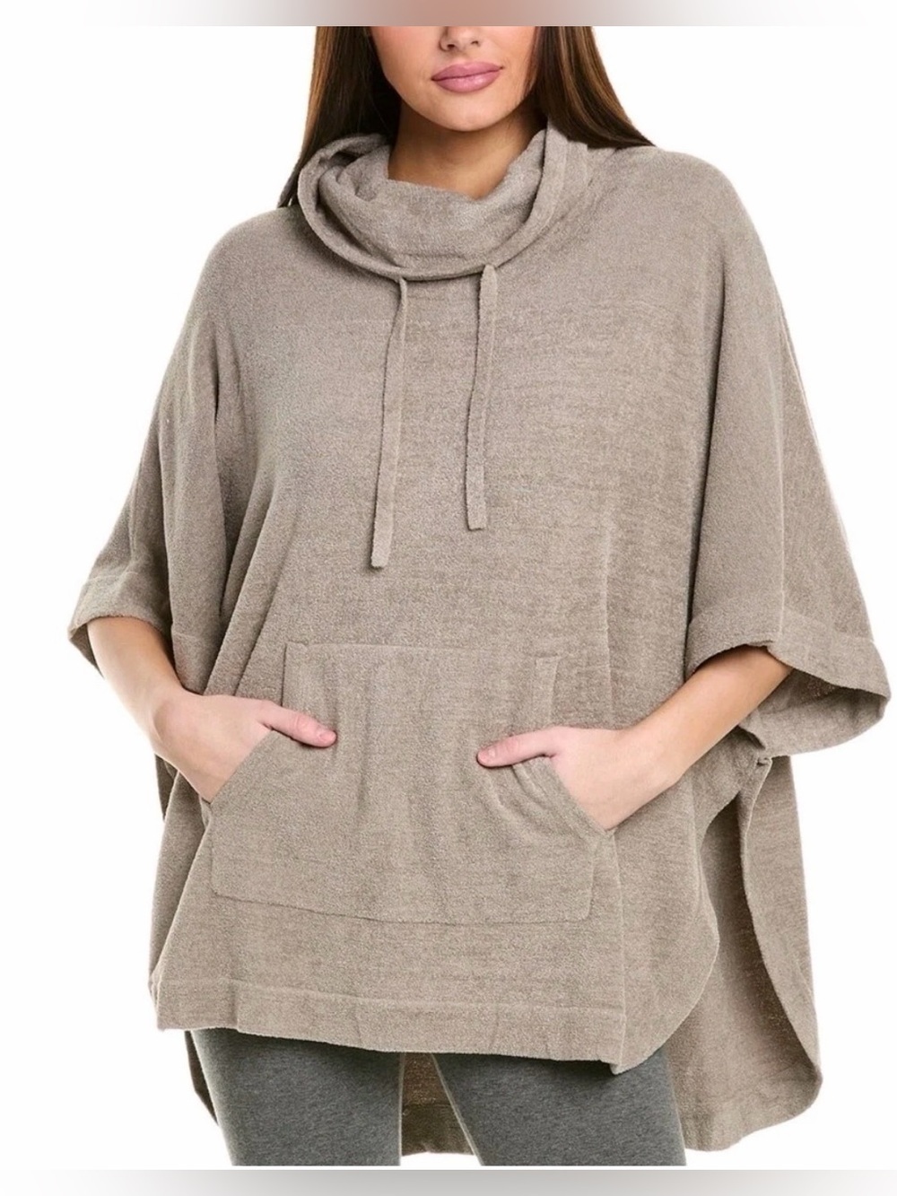 Barefoot Dreams CozyChic Ultra Lite Weekend Poncho Nickle Gray Size L/XL